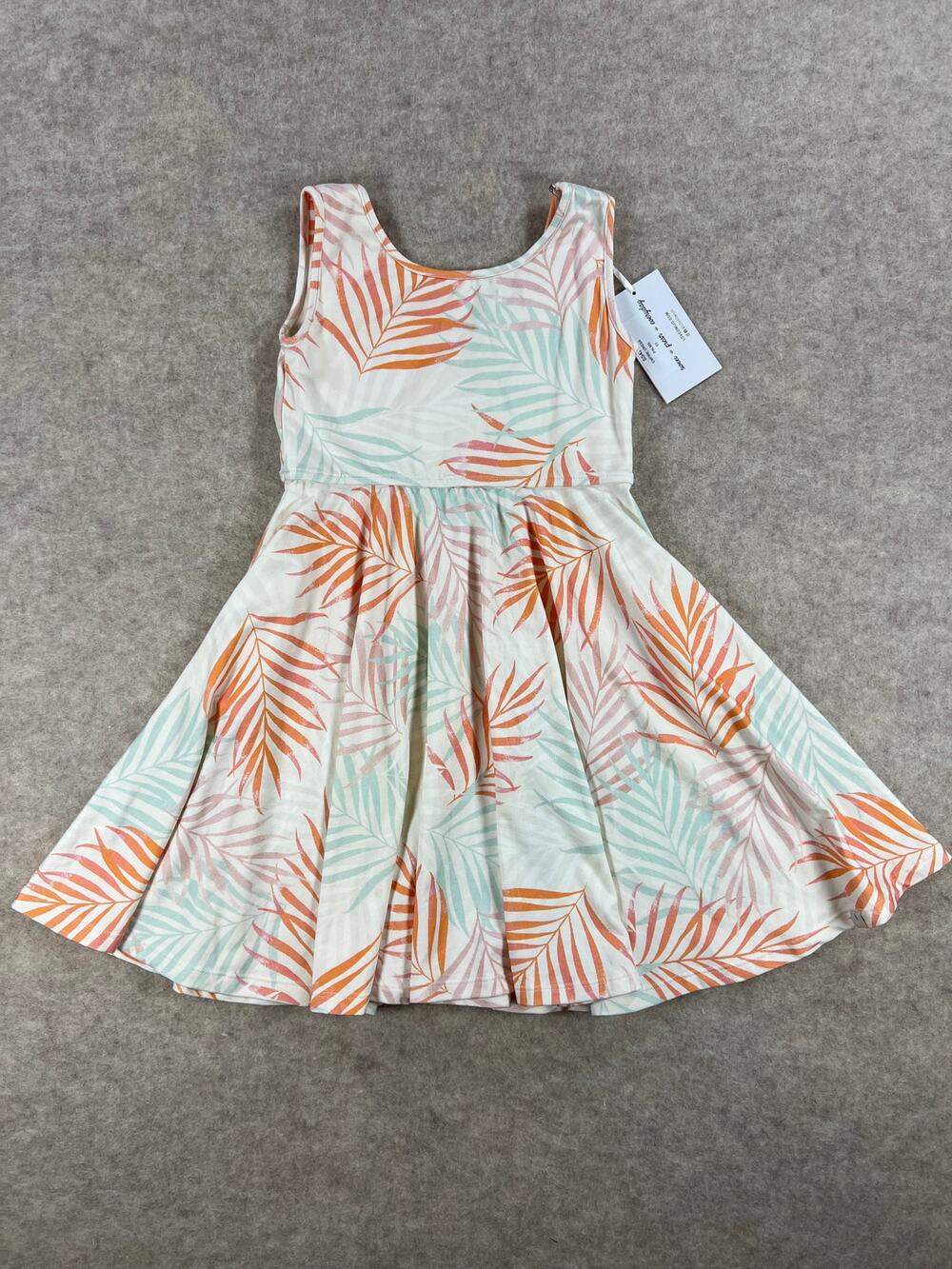 Omi Jo Palm Leave Twirl Dress Size 5 NEW